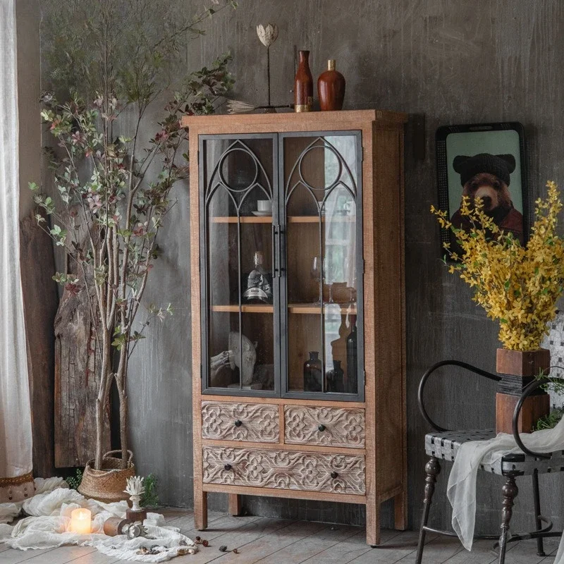 partition cabinets, simple homestay living room carved cabinets, storage side cabinets, kitchen dining side cabinets