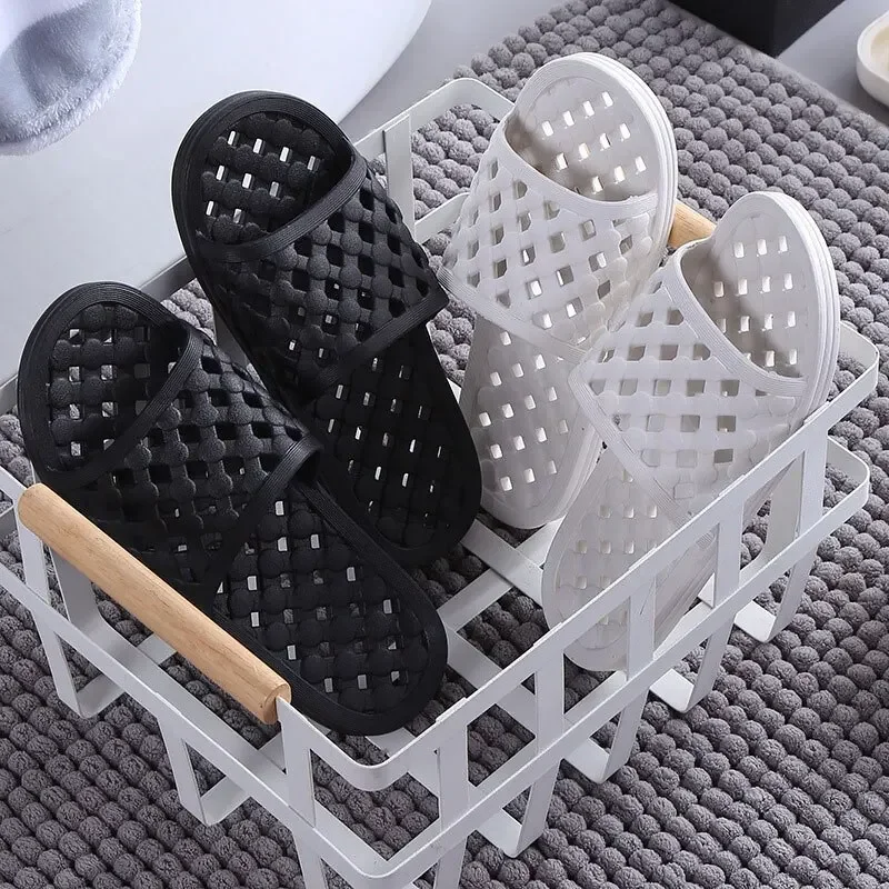 

Men's Bathroom Non-slip Flip Flops Bath Slippers Indoor Home Summer Soft Comfortable Couple Family Flat Shoes Hotel Sandals