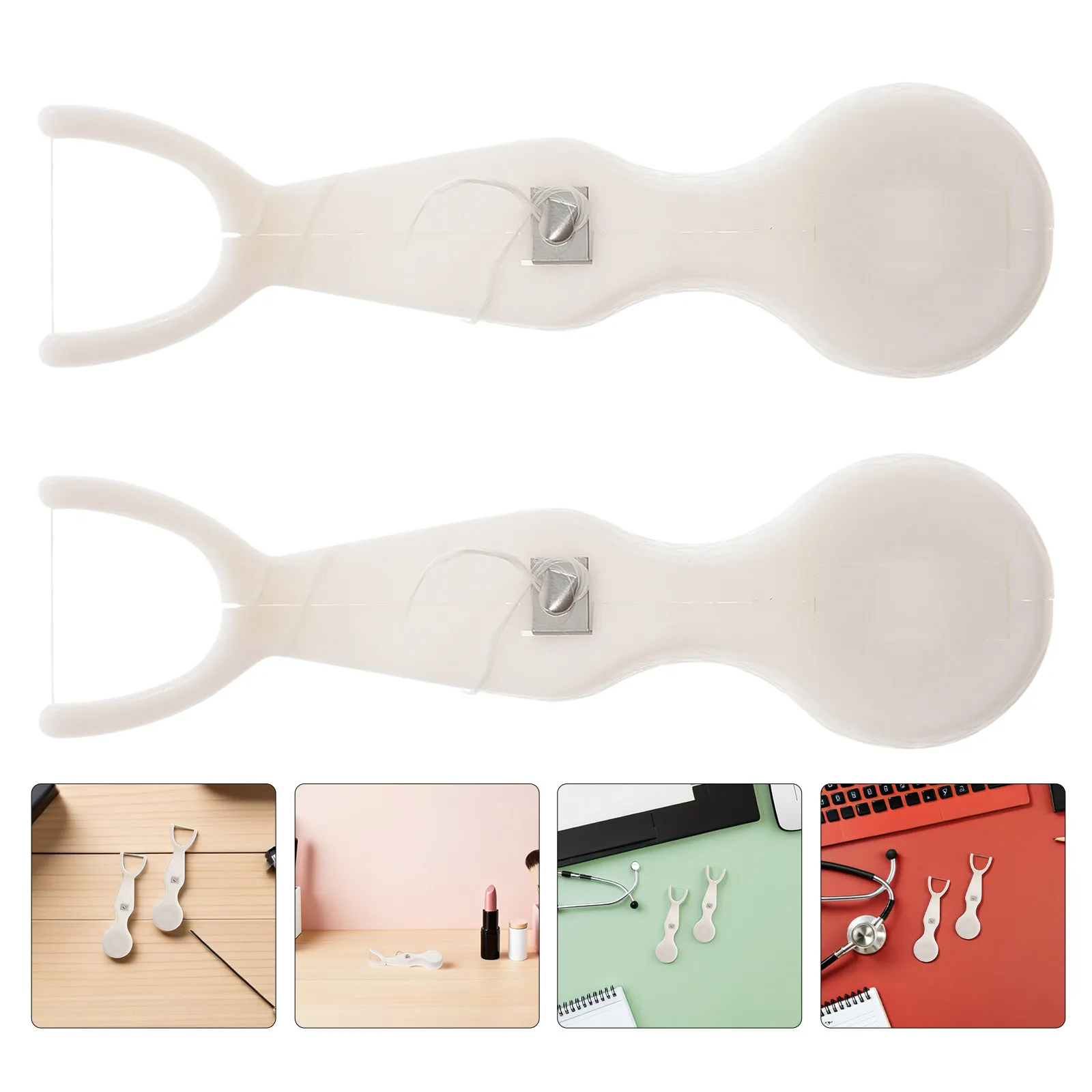2Pcs Reusable Floss Pick Holder Y Shaped Refillable Dental Flosser for Effective Teeth Cleaning Care Compact Lightweight