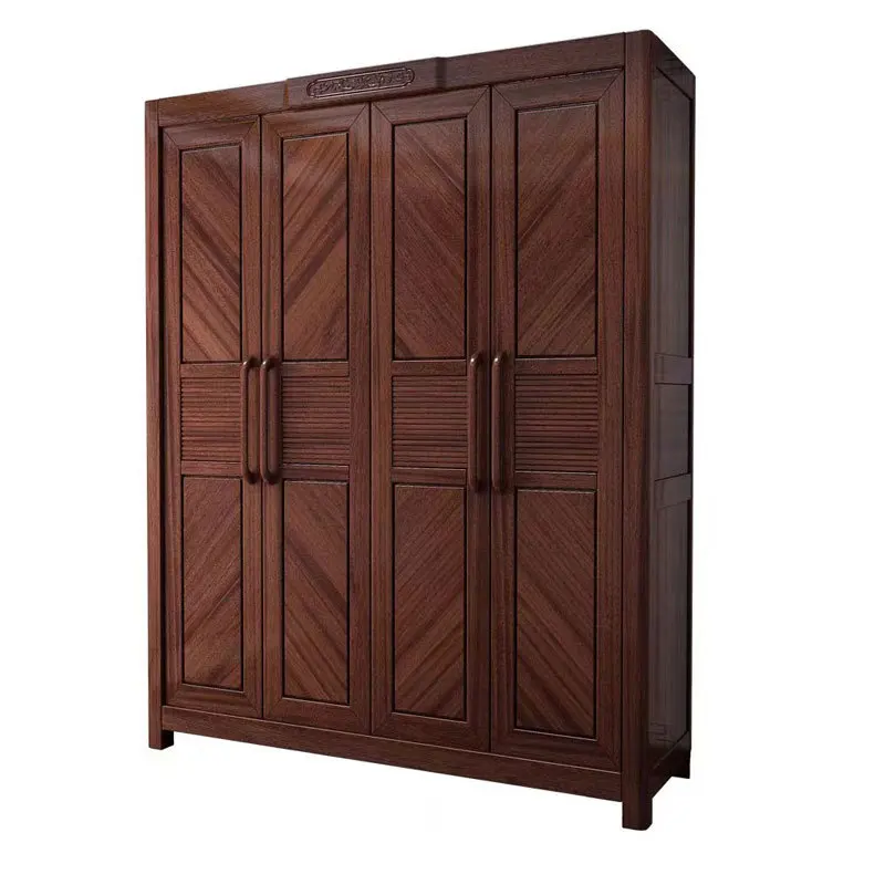 

New Chinese style, ebony wood, wardrobe, bedroom, home, simple, coat, retro style