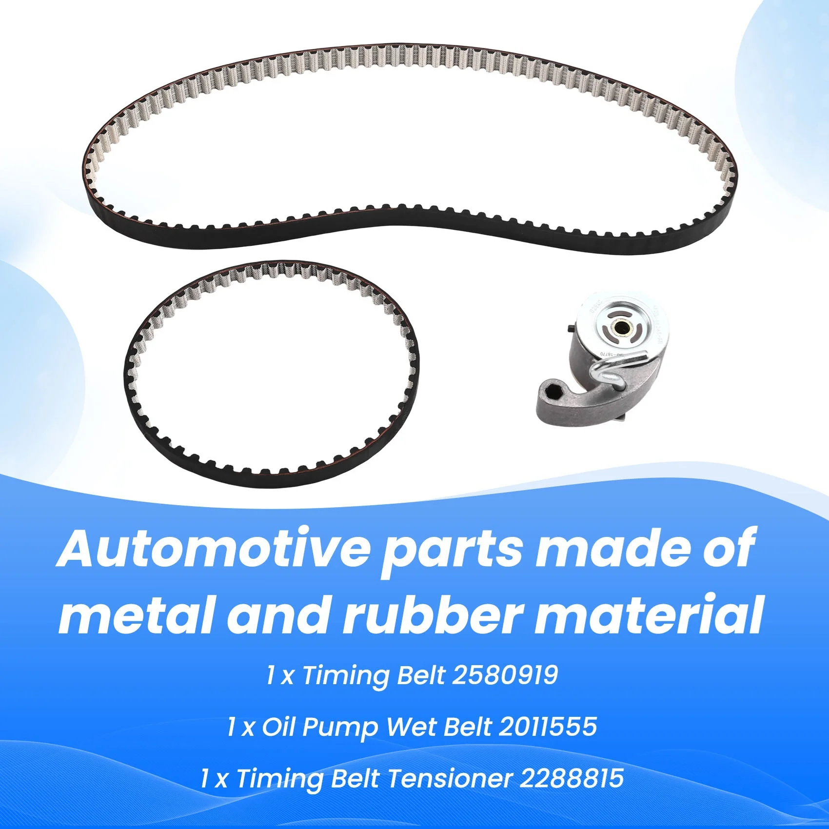 Efficientt-For Ford Transit Custom 2016-2023 2580919, 2011555, 2288815 Timing Belt& Oil Pump Replacement Kit-Wet Belt Tensioner