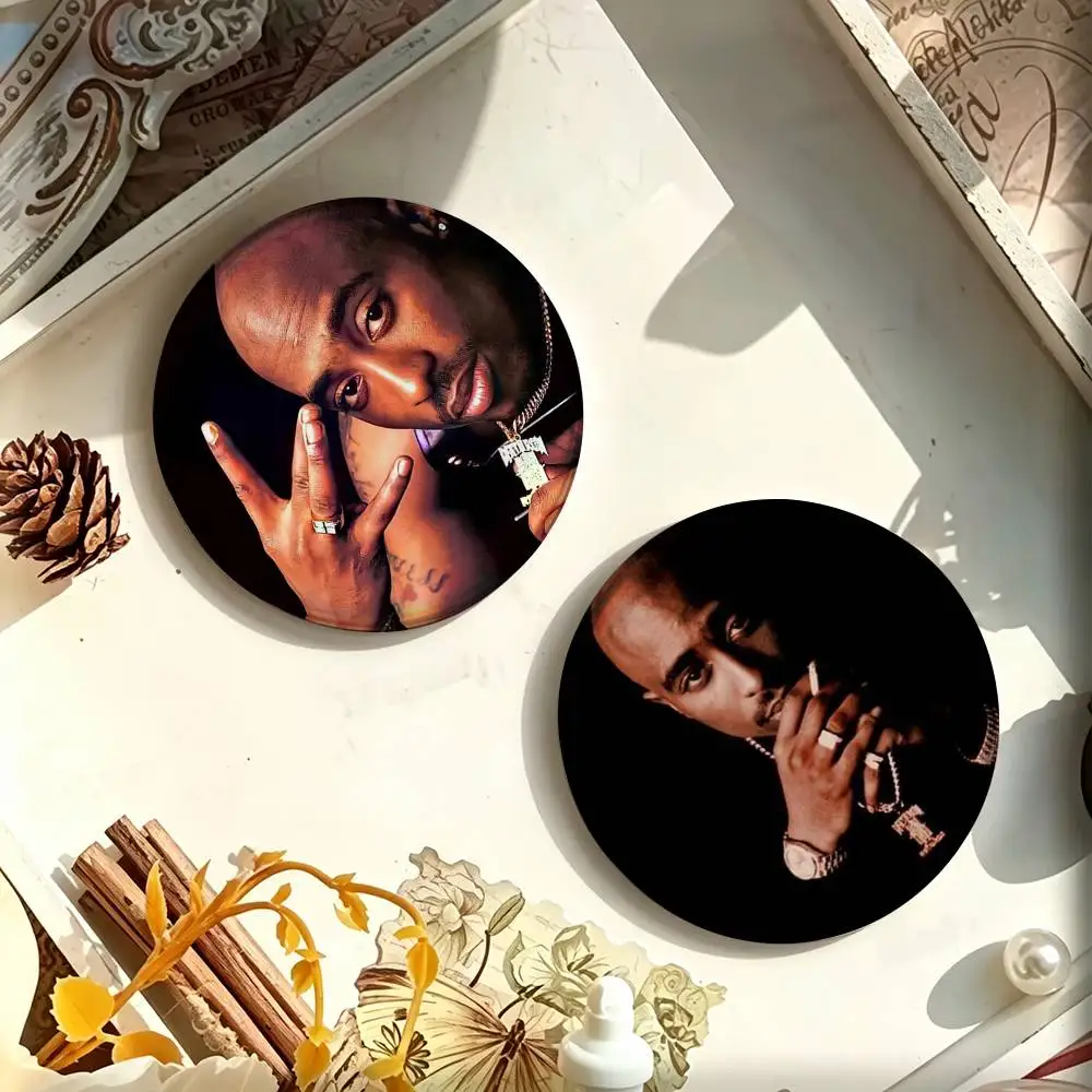 Tupac Shakur Rap Rapper  Enamel Pin Tinplate Round Brooch Cosplay Nijigen Otaku Culture Badge 25mm 32mm 44mm 58mm