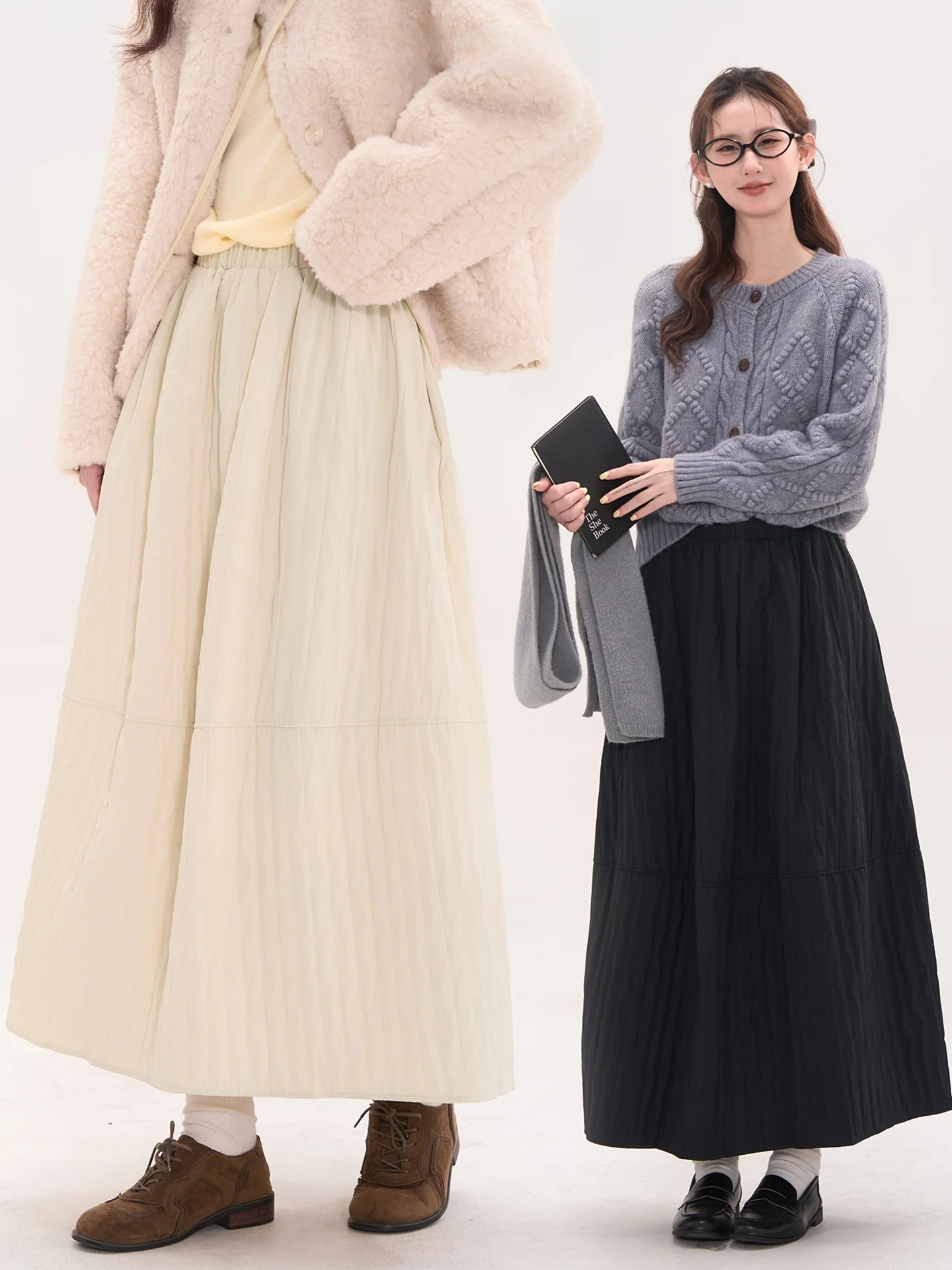 

Юбка миди А-силуэта с высокой талией, с цветочным пэчворком, женская, для ранней весны, повседневная, теплая, из смесового полиэстера и хлопка