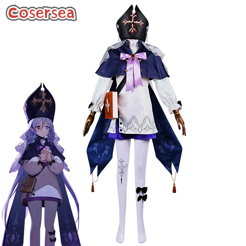 

Cosersea Dubra Cosplay Costume Game Honkai: Star Rail Dubra Women Purple Dress Cos Costume Halloween Party Outfit Fullset Suit