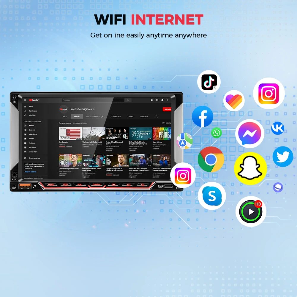 GEARELEC أندرويد 13 راديو السيارة 7 بوصة العالمي 2 din Carplay أندرويد السيارات نظام تحديد المواقع والملاحة بلوتوث FM RDS راديو واي فاي شاشة تعمل باللمس #3