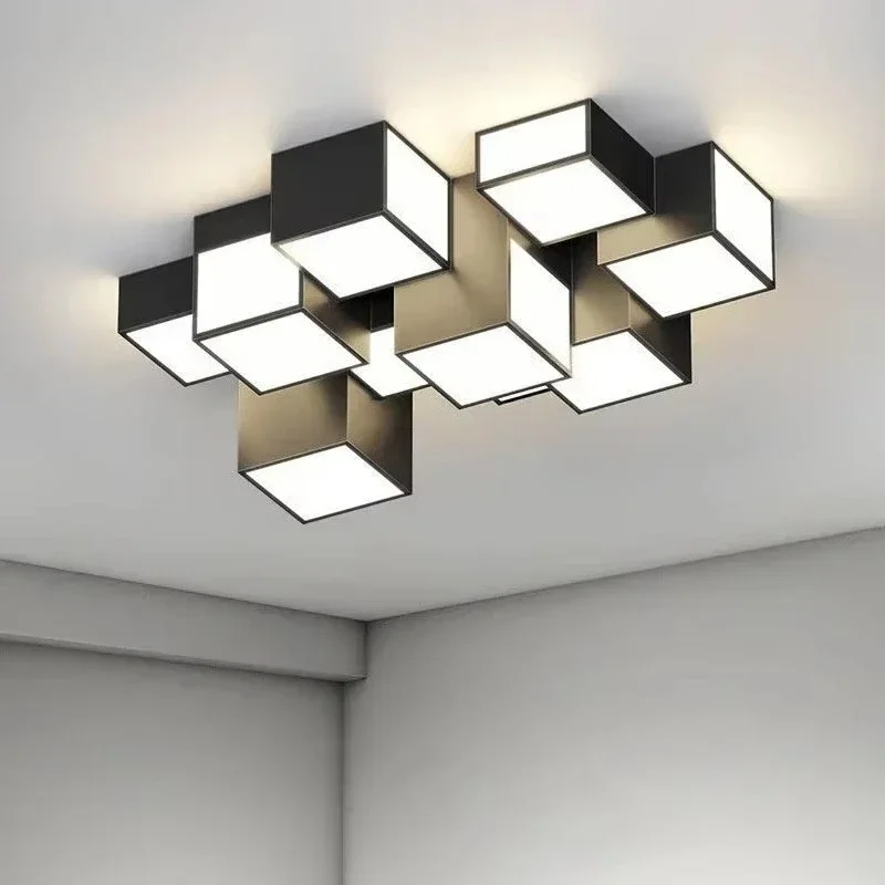 2026 Nordic Designer Combination Honeycomb LED Indoor Ceiling Lamp,Remote Dimming Lustres Living Room Pendant Light Bedroom Deco