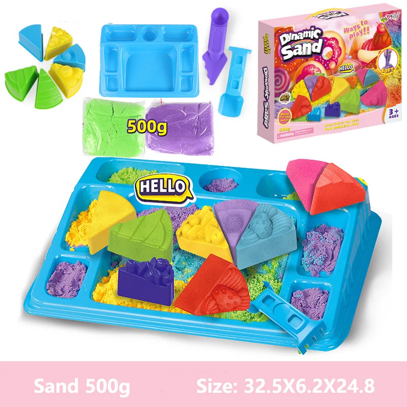 Dynamic Sand Toys Set di stampi fai da te Indoor Magic Sand Color Mud plastilina Color Sand Kit di giocattoli educativi