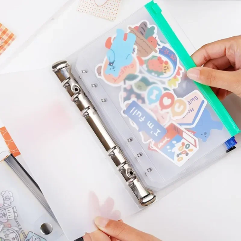 A5/A6 Size Plastic Zip Lock Envelope Zipper Wallet Insert Refill Organiser Folder Spiral Plan Bag Storage File Card Pack