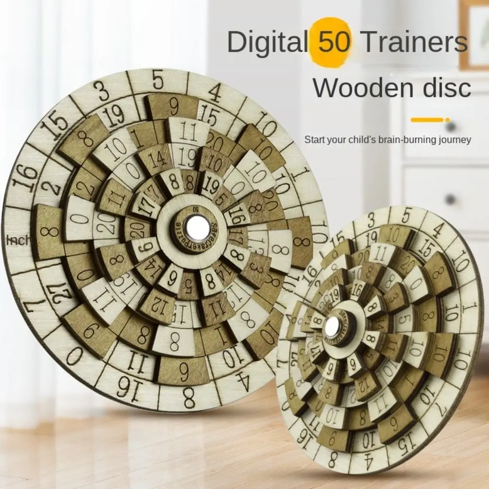 

Wooden Digital Puzzle Toy Turntable Brain Teasers Huarong Road Number Puzzle Loop Puzzles Mind Logic Secret Box Puzzle Adults