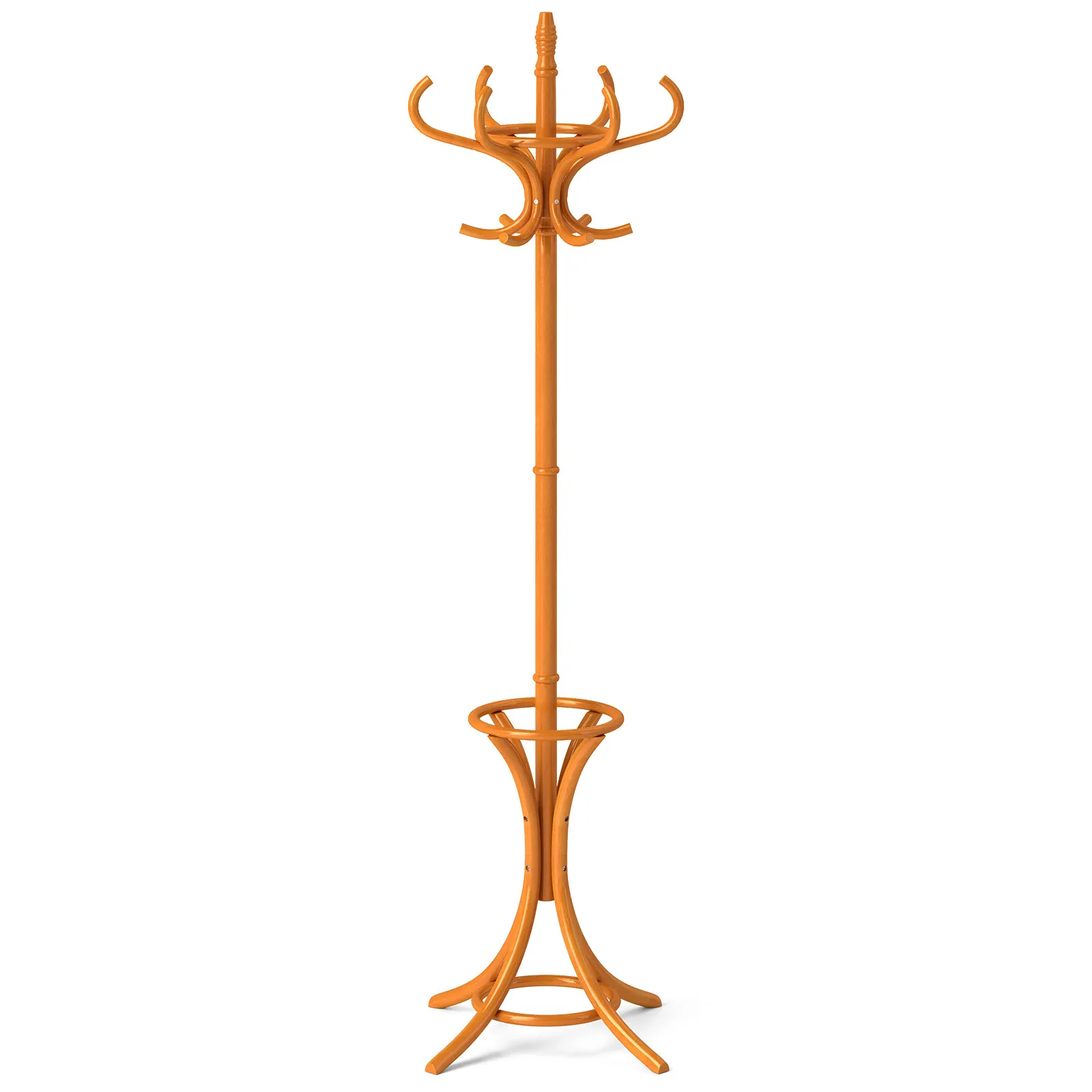 

Wooden Free Standing Hat Coat Rack Jacket Bag Hanger Tree w/ Umbrella Stand