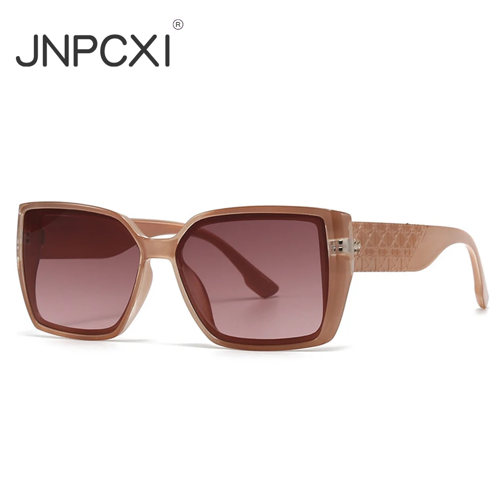 JNPCXI Fashion Square Women Luxury Sunglasses Retro Brand Designer Men Trending Beige Sun Glasses Shades UV400