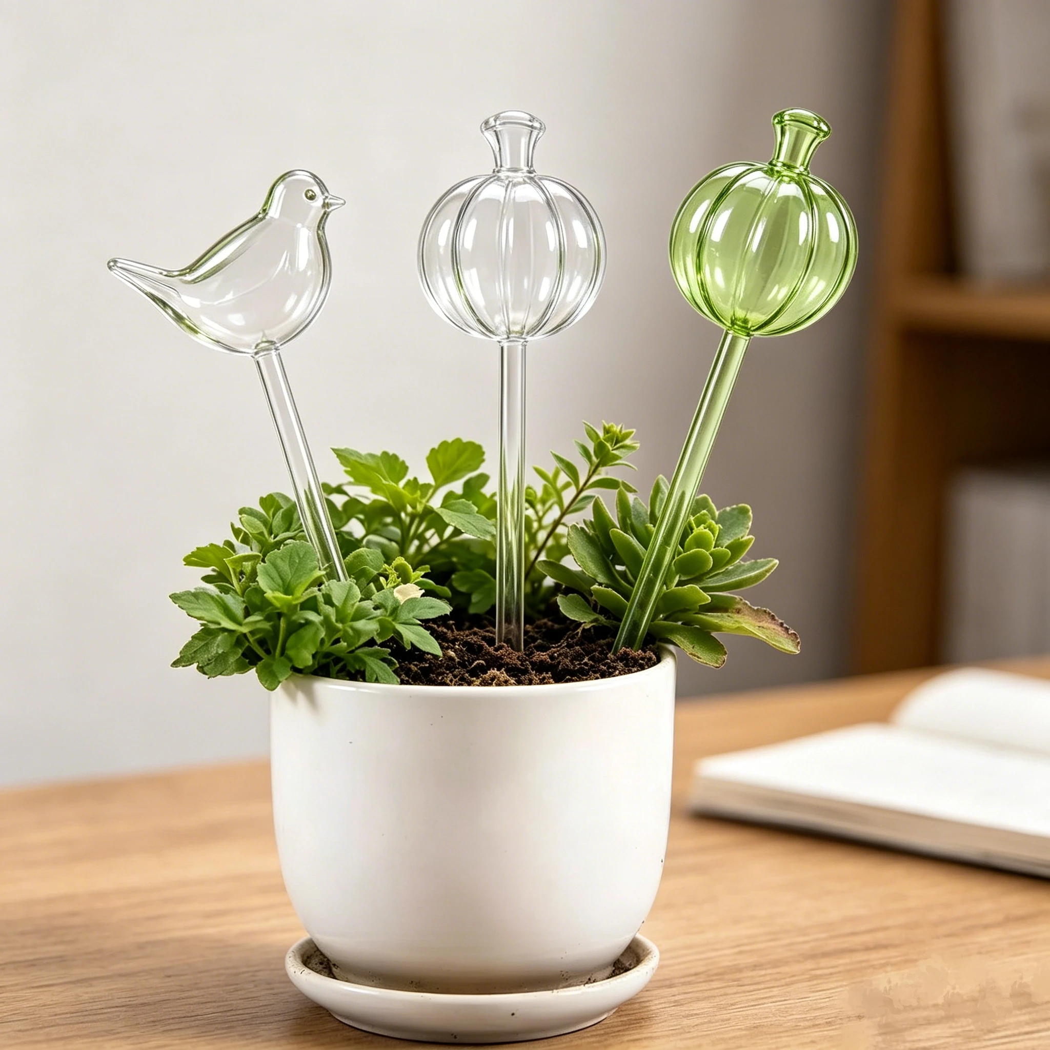 2pcs Bird-Shaped Self-Watering Globe Automatic Drip Irrigation Device Potted Plants Slow-Release Watering Tool Indoor/Outdoor