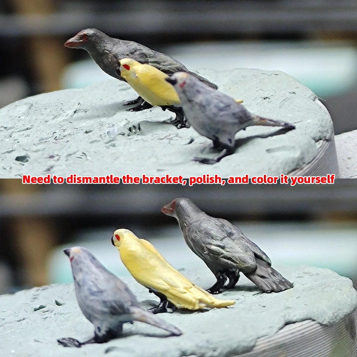 3D-Gedrucktes Harz-Miniatur-Vogel-Tiermodell-Set, Architektur-Gebäude-Diorama Sandtisch-Dekoration Passend für 1/35 1/48 1/64 1/72 – Detail 2
