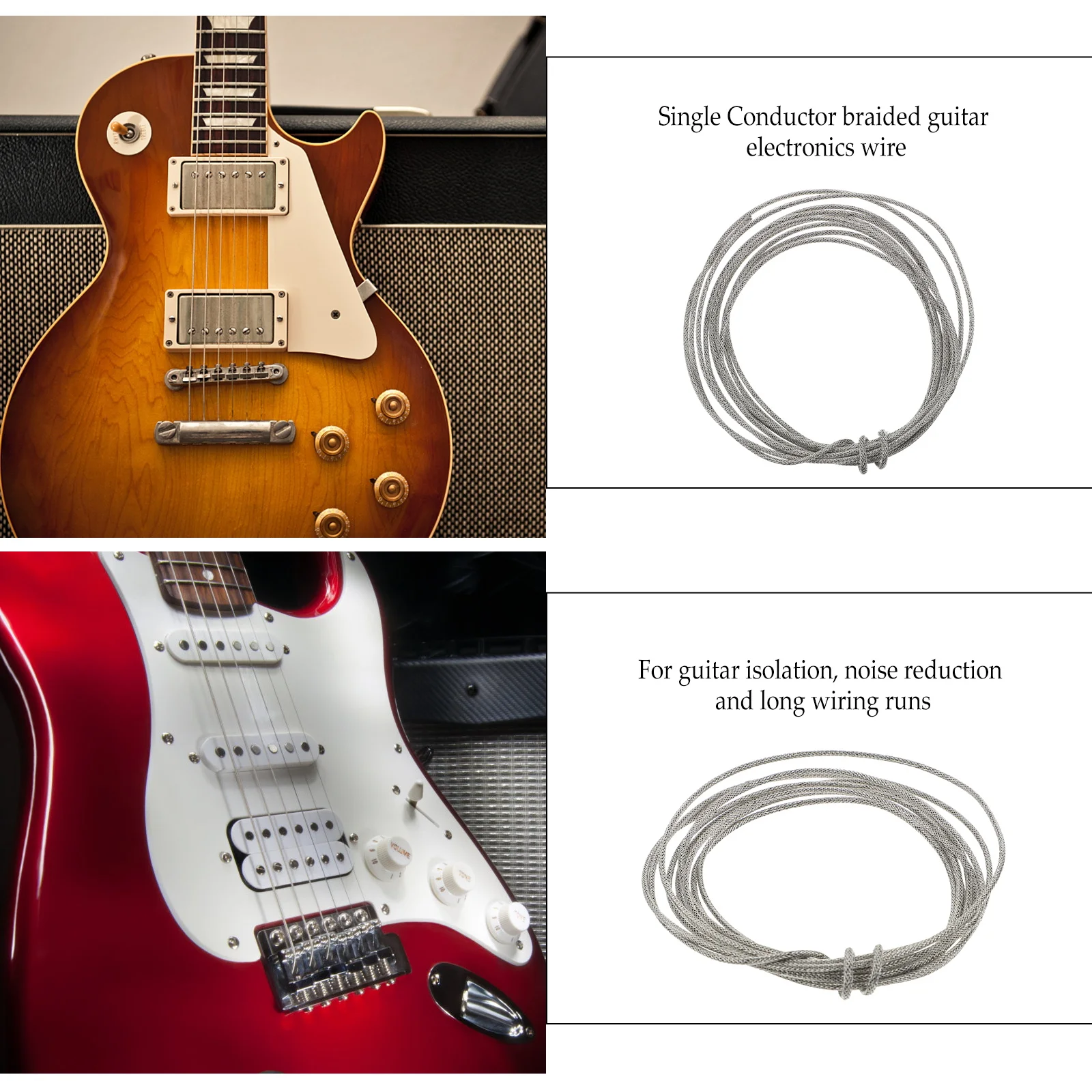 

100Ft Single Core Tinned Copper Wire For Guitar Shielded Wiring Audio Electronics Braid Cable Single Conductor Wire