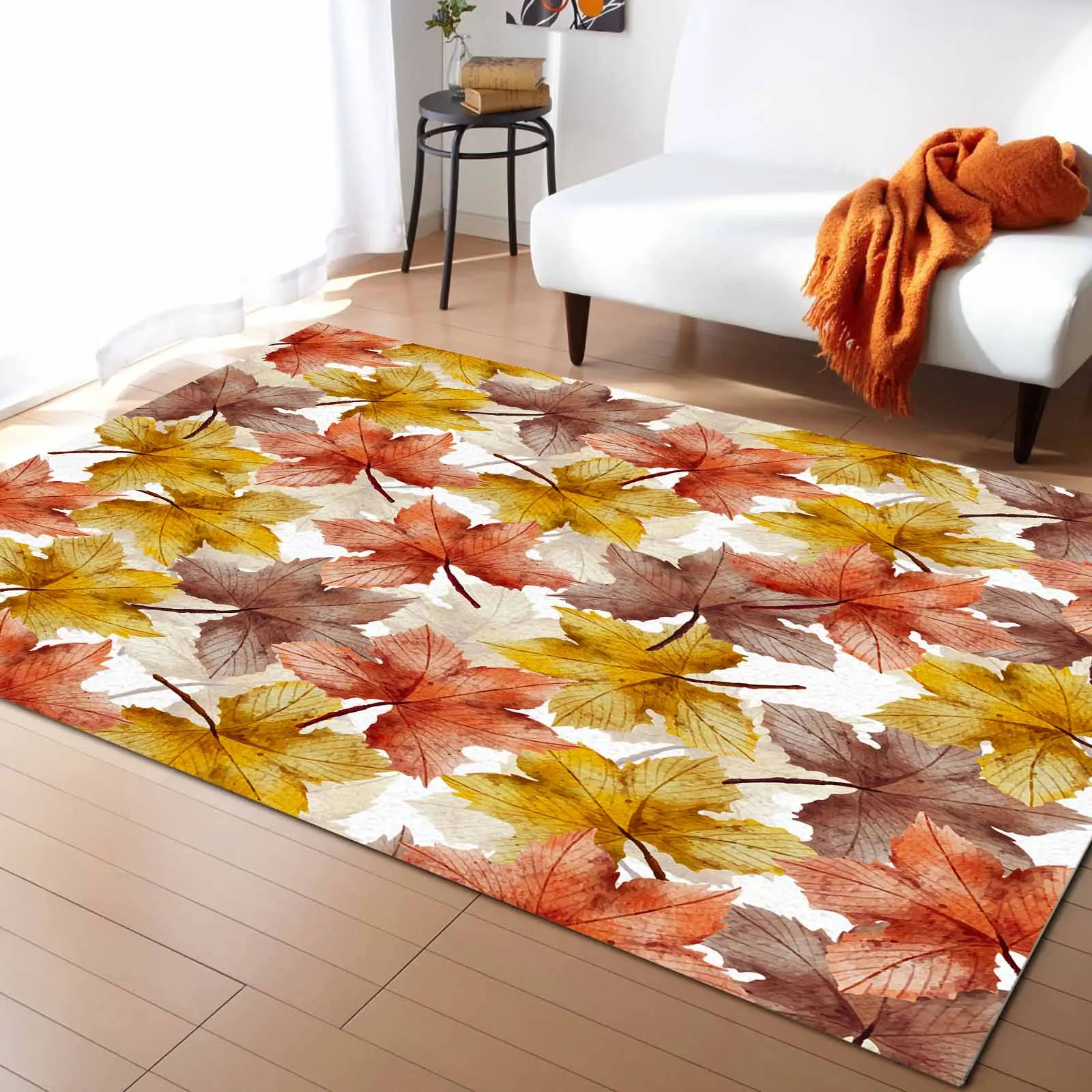 

Autumn Plant Maple Leaf Countryside Carpet For Home Living Room Bedroom Bedside Decor Large Area Rug Teen Room Decor Carpet