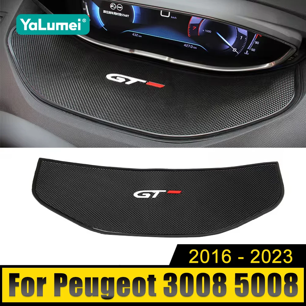 

For Peugeot 3008 5008 GT 2016 2017 2018 2019 2020 2021 2022 2023 Hybrid Car Dashboard Anti-Slip Rubber Cover Pad Mat Accessories