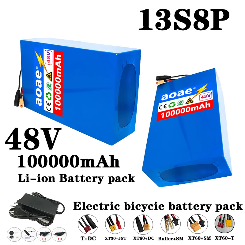 Li-ion 100000mAh 48V 13S8P Suit Citycoco Motorized Scooter Use Battery Model Aircraft Electric Tools Cartssolar Energy Inverters