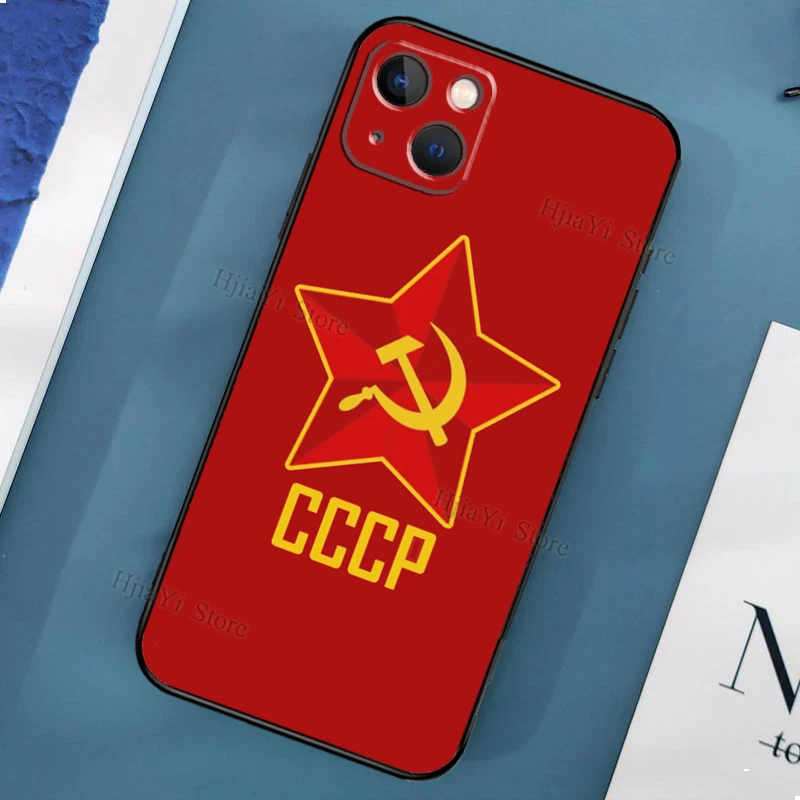 Soviet Union USSR CCCP Flag Case on For iPhone 11 12 13 Pro Max Mini X XR XS Max 6 7 8 Plus SE 2020 Phone Back Cover