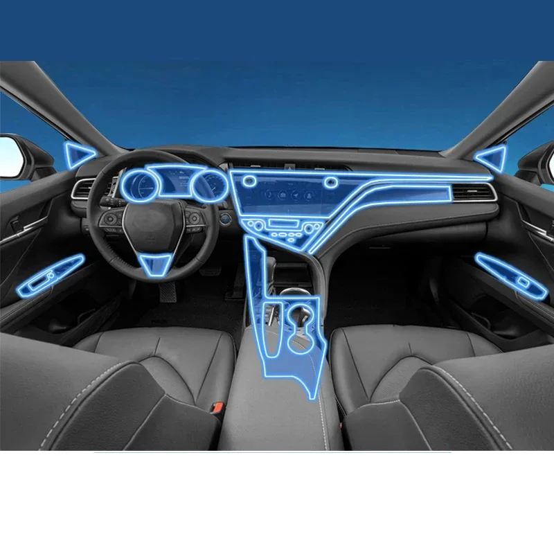 

For Toyota Camry 2018-2021 TPU Transparent Protect Film Car Interior Sticker Central Control Door Air Gear Steering Wheel Panel