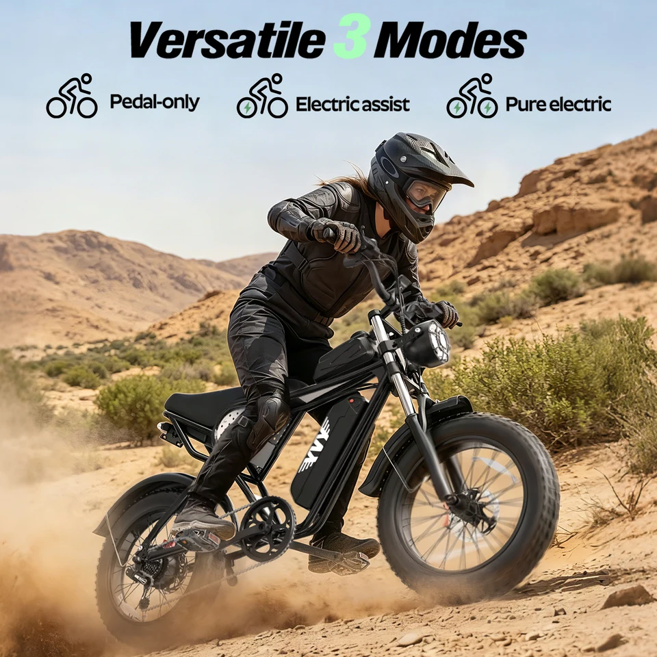 YVY Peak 1500W Electric Bike for Adults 33MPH 48V 20Ah Removable Battery 20" Fat Tire 7 Speed for Mountains Sand Ebike Motorcycle image 5