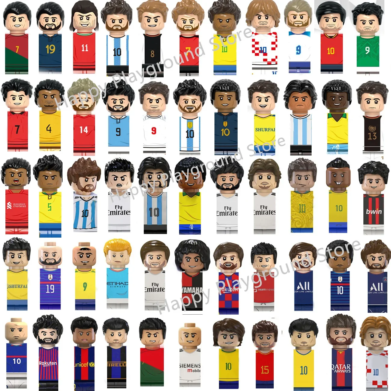 TV Football Stars Figure Sport Player Bailey Messi Ronaldo Building Blocks Bricks Mini Action Figures Toys Kids Christmas Gifts