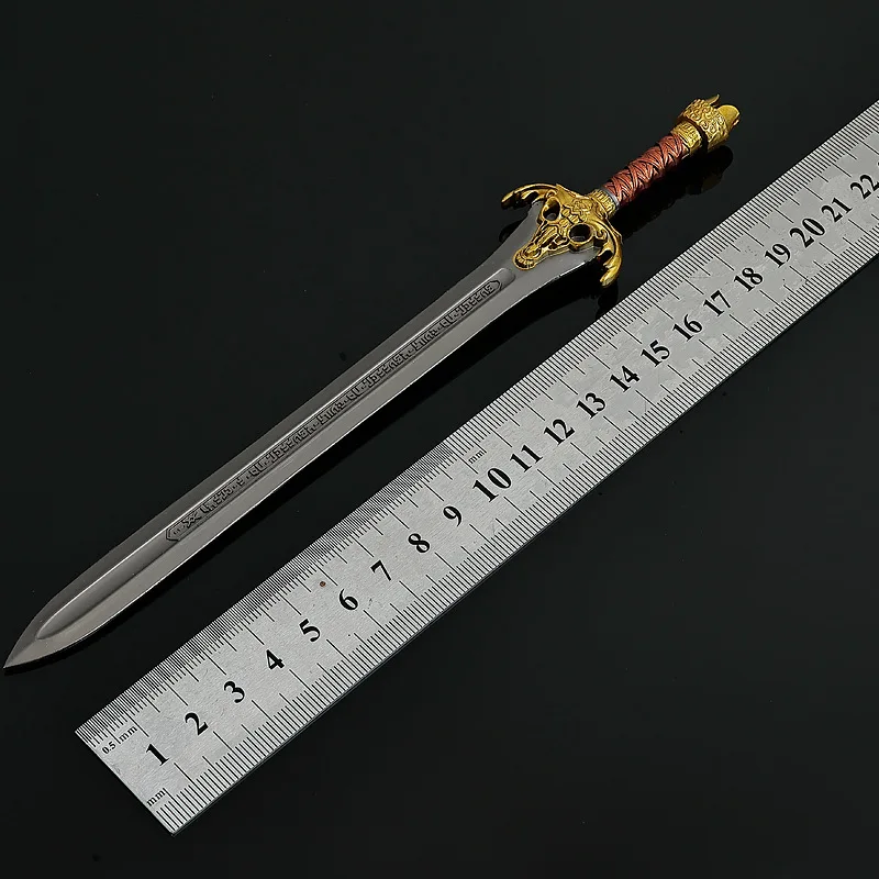 22 cm/8,66 pouces Conan les barbares Anime modèle d'arme périphérique l'épée du roi jouet en métal ornements Collection cadeau de bureau