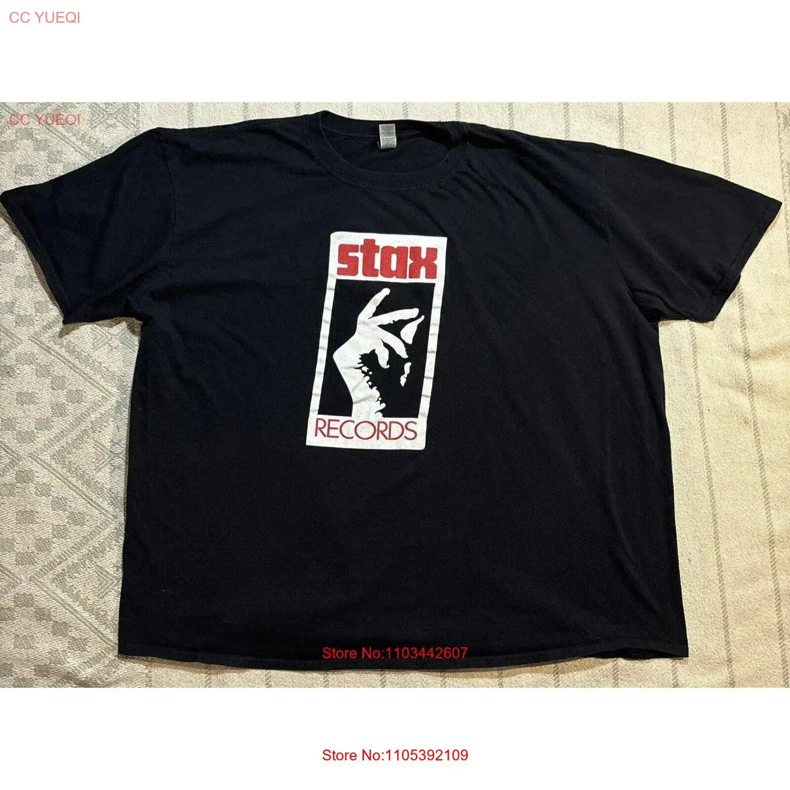 Camiseta 2XL Stax Records Fingersnap Finger Snap de Isaac Hayes, Otis Redding y Booker, estilo vintage, lavada, suave, elástica y elegante