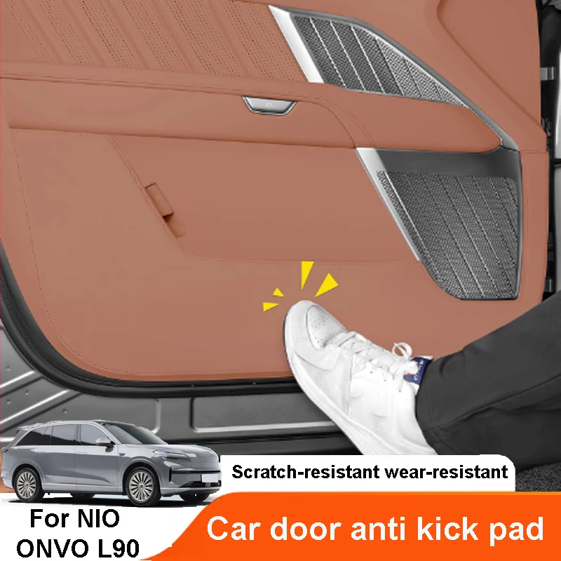 

For NIO ONVO L90 2025-2026 Car Door Kick Pad Door Panel Scratch Resistant Leather Protective Pad Interior Accessories