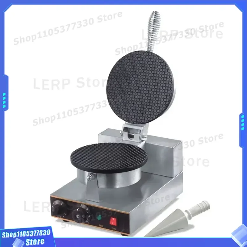 Electric Waffle Cone Maker Machine Commercial Ice Cream Cone Iron Baker Tool for Crispy Wafer Cup Baking Equipment Kitchen