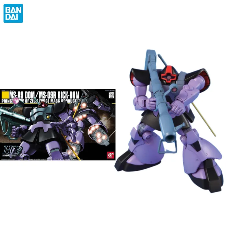 

Bandai Genuine Gundam Model Kit Anime HGUC 1/144 MS-09 Dom /MS-09R RICK-DOM Action Figure Assemble Collection Toys for Children