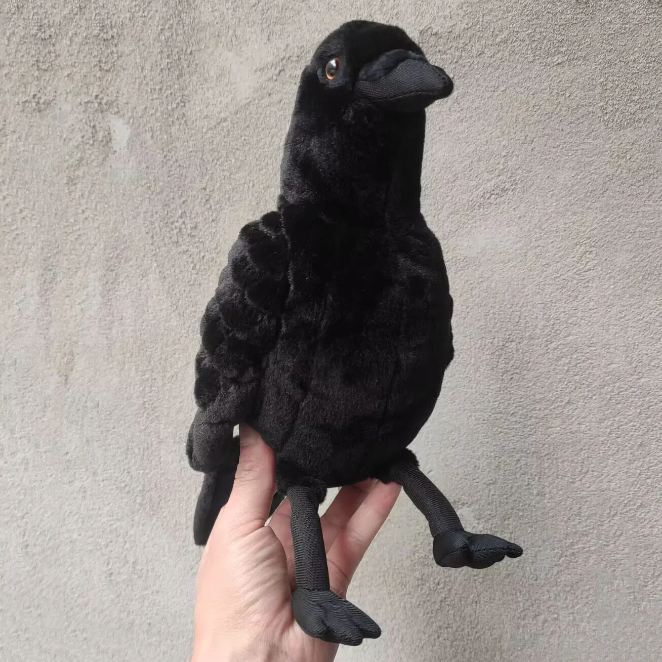 Lifelike Raven Corvus Corax Crow Black Bird Emulational Animal Cute Soft Stuffed Doll Plush Toy Birthday Christmas Gift 1pc