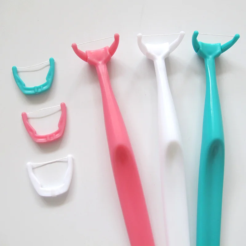 20pcs Replaceable Dental Floss Sticks Oral Cleaning Reusable Floss Sticks Dentist Teeth Sticks Oral Care Hygiene Toothpick Tools