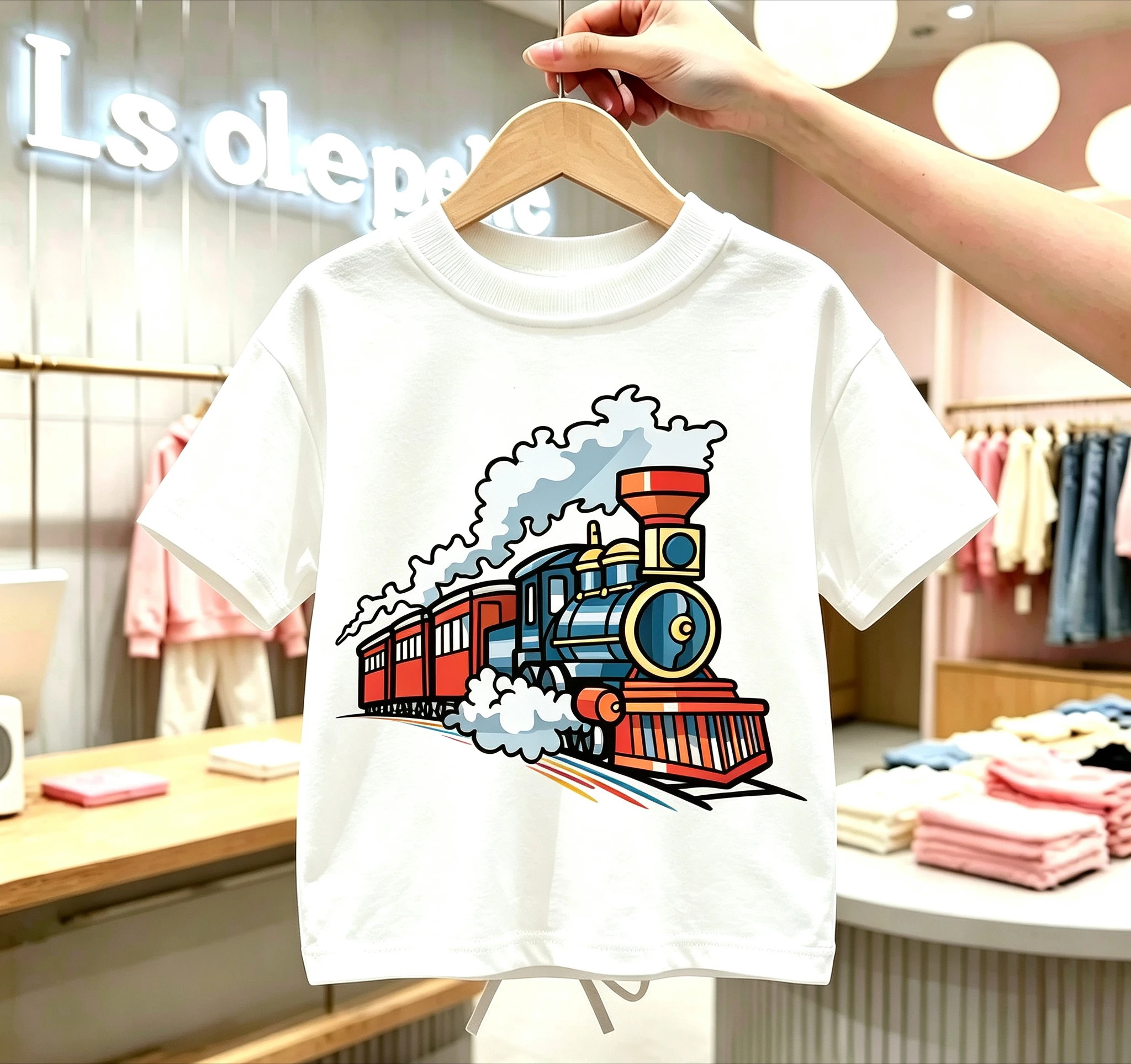 Kids Cartoon Steam Train Birthday T Shirt Boys Vintage Locomotive Short Sleeve Tee Children Party Tops Toddler Baby Boys Clothes