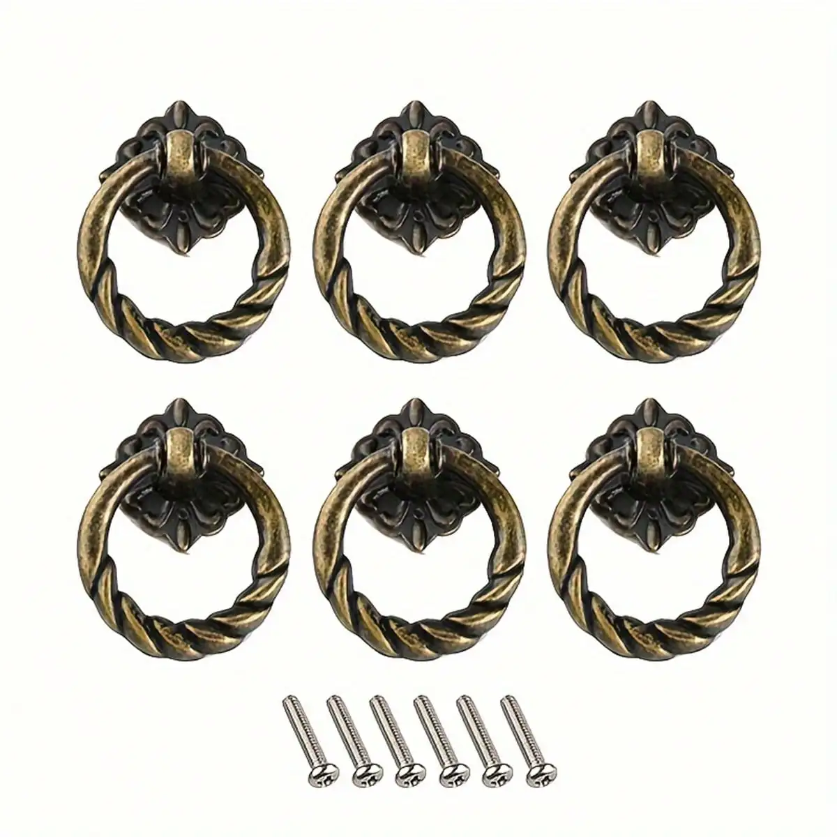 6-20pcs Vintage Bronze Drawer Pulls - 4Cm Antique Cabinet Knobs With Installation Hardware, Decorative Furniture Handles