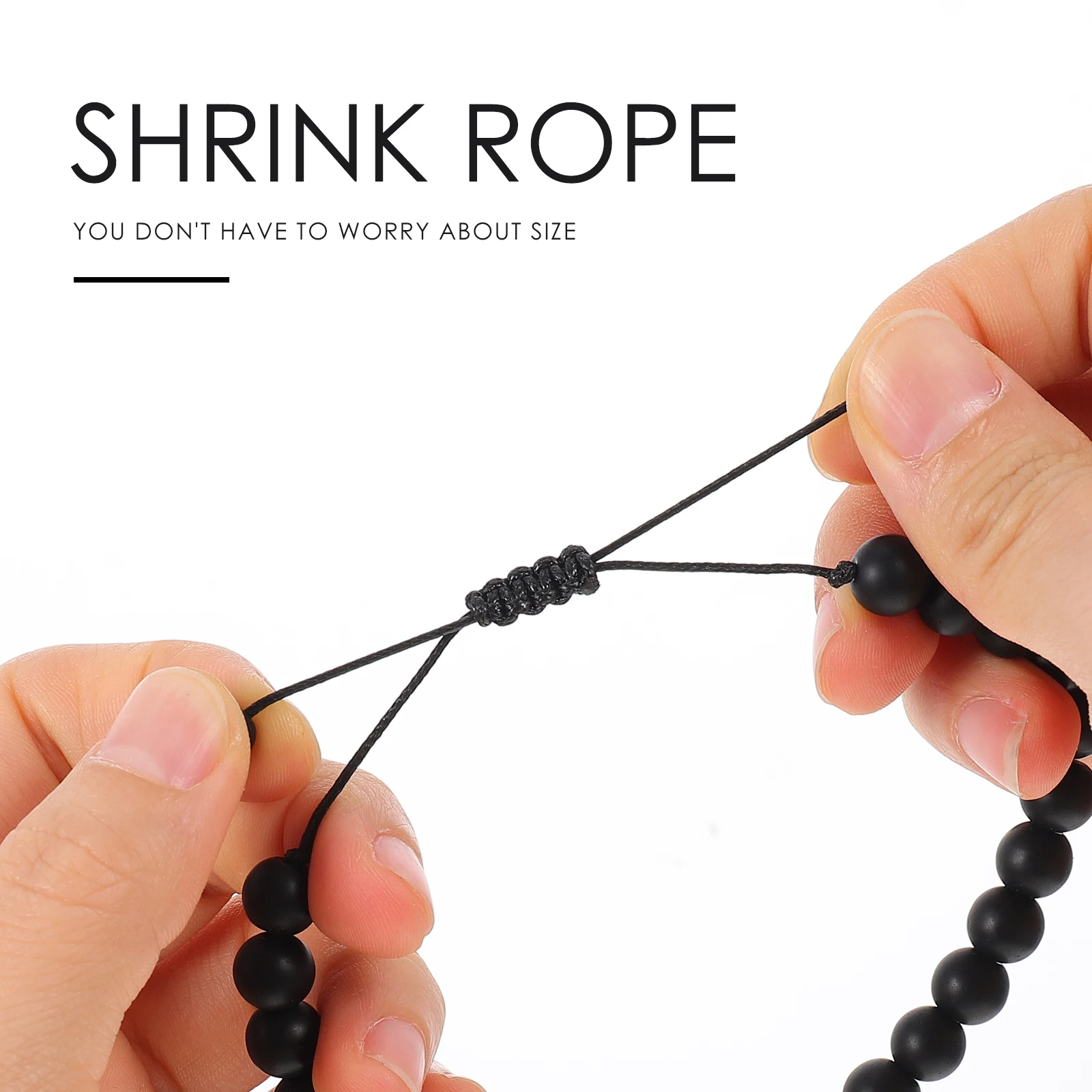 

2pcs Couples Bracelets Decorative Stone Delicate Beaded Wear-Resistant Matching Accessories Skin Beautifying Anti-Aging Stylish