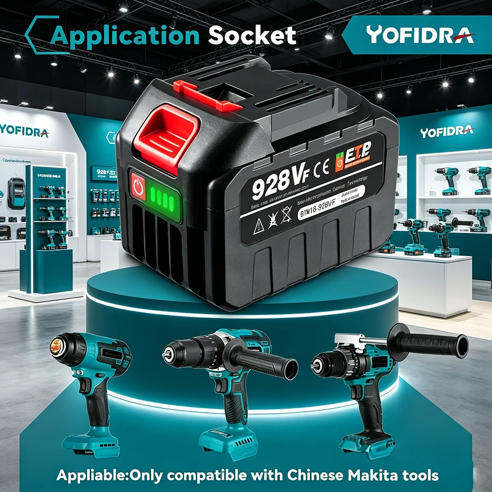 21V 128VF 388VF 928VF Battery Pack 6.0Ah 9.0Ah Li-ion Fast Charging Safety Certified, for Makita Electric Drill/Driver Tools