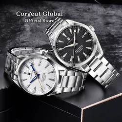 NEW CORGEUT 41MM Sapphire Fashion NH35 Movt  Lume  Automatic Mechanical Sport Watch Strap Male Clock Relogio Masculino