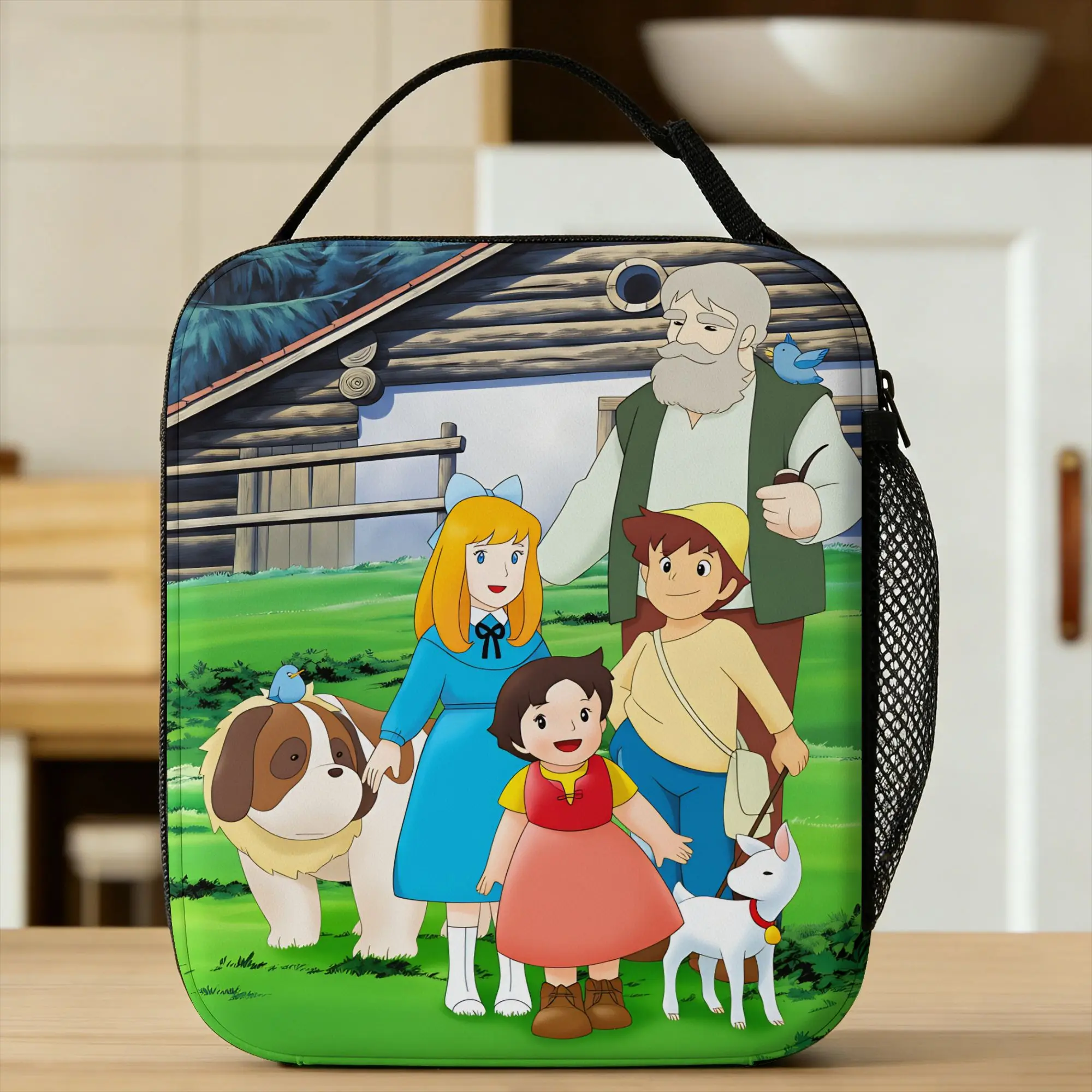 Happy Heidi Lunch Bag  Fun Lunch Box For Men Travel Portable Insulated Cooler Bag Waterproof Custom Thermal Lunch Bags