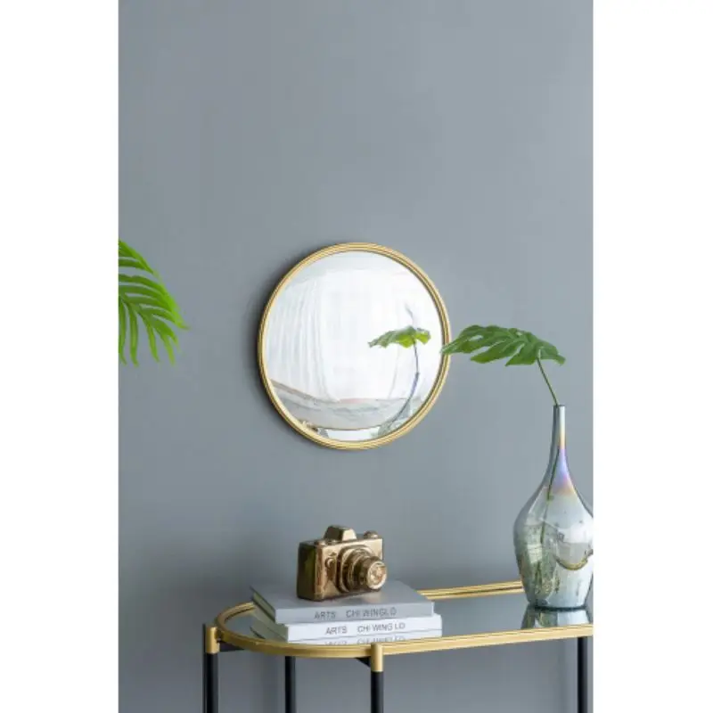 Gold Round Mirror, Circle Mirror with Iron Frame for Living Room Bedroom Vanity Entryway Hallway