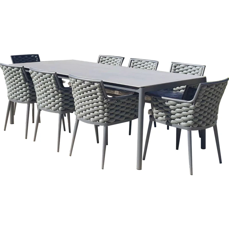 #Patio Garden Outdoor Tables And Chairs Hotel Restaurant Leisure Long Table Resorts Patio Waterproof Waterproof Dining Chair