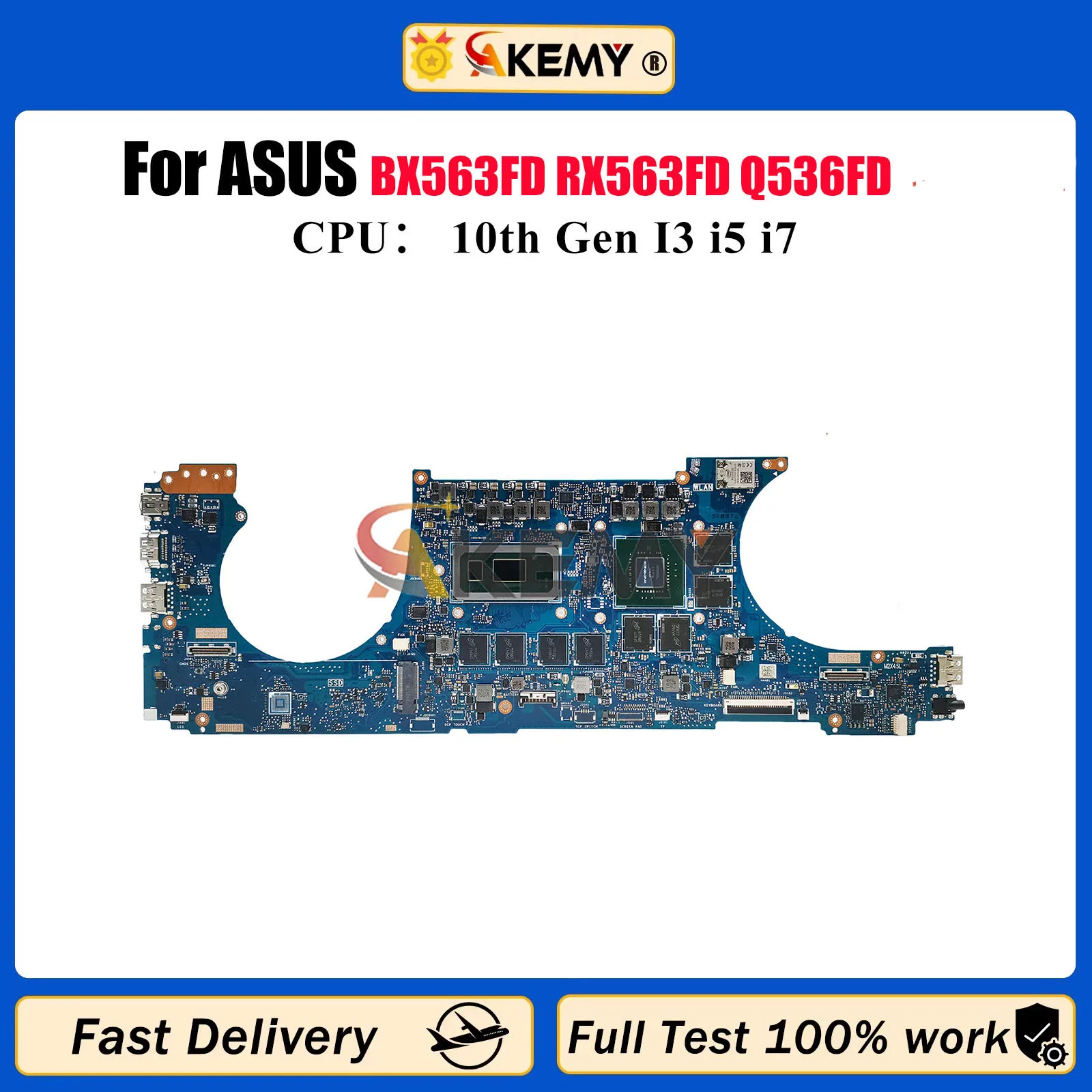 

UX563FD Материнская плата для ноутбука ASUS ZenBook UX563 BX563FD RX563FD Q536FD UX56FA UX56FD Материнская плата для ноутбука 10-го поколения I3 i5 i7