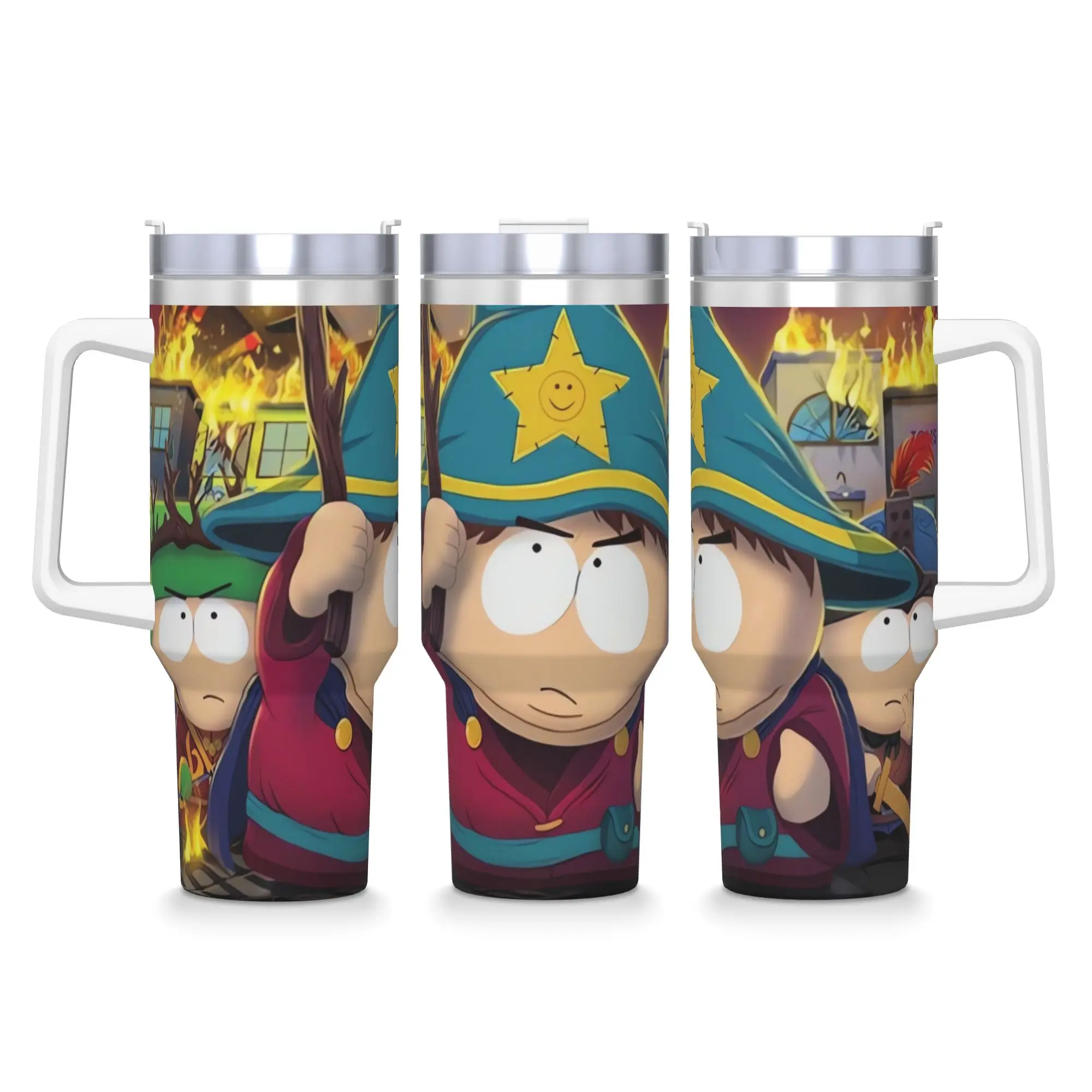 Stainless Steel Tumbler South Cartoon Park Mugs Cup  Cold and Hot Portable 40oz Water Bottle Thermal Cups
