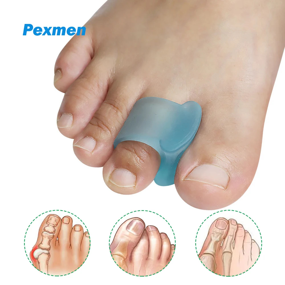 Pexmen 2Pcs Soft Gel Toe Separators Toe Spacer and Bunion Corrector Relieve Bunion Pain and Provide Overlapping Toes Support