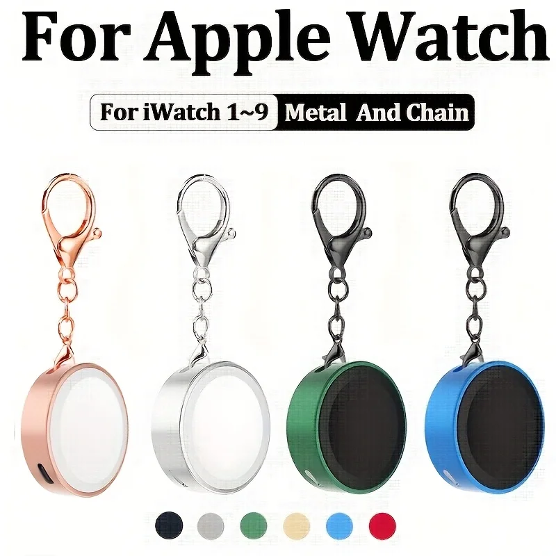 

Portable Magnetic Watch Wireless Charger With Keychain For Apple Watch 10 9 8 7 6 5 4 Ultra2 SE Type C L Dual Door Charging Port