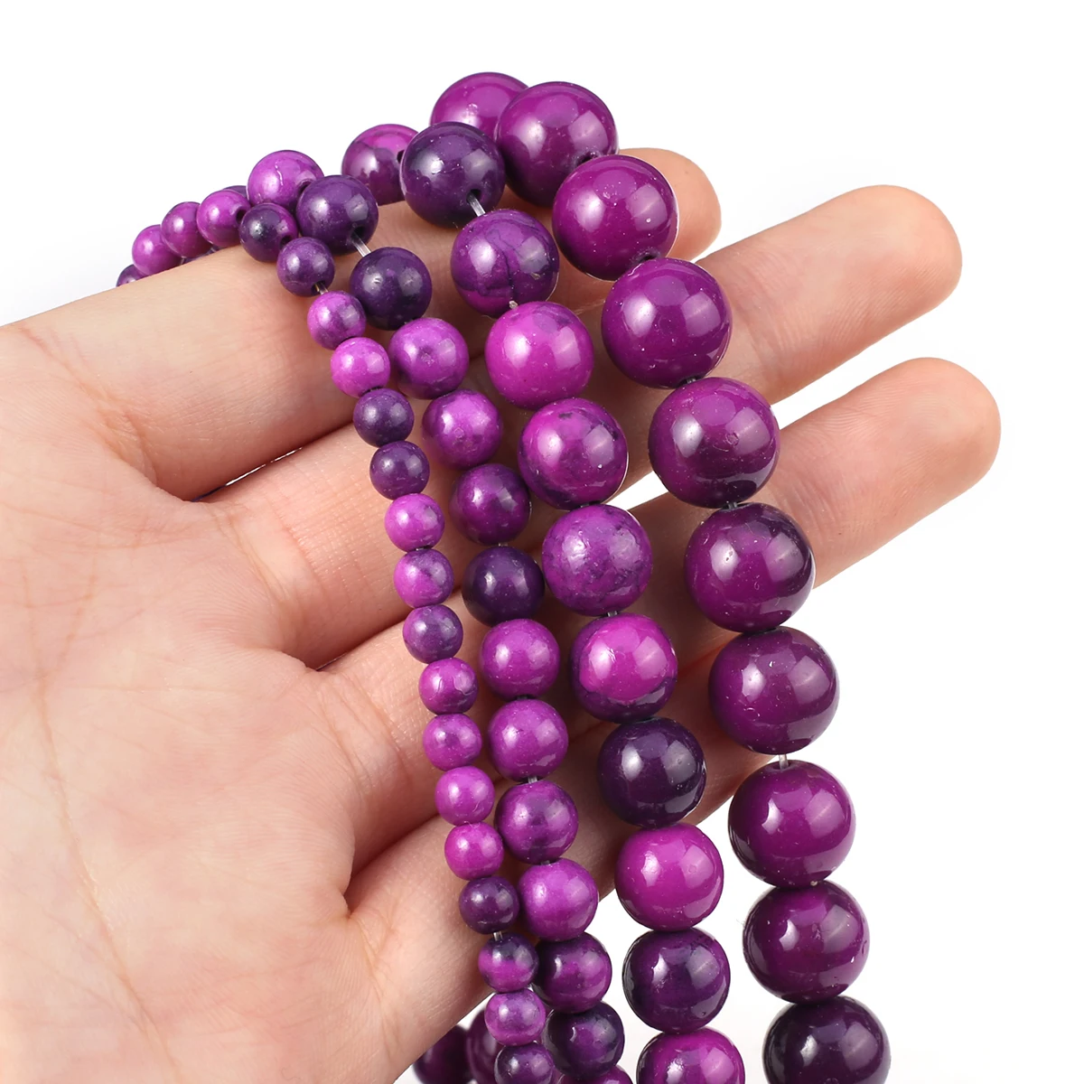 Natural Stone Deep Purple Sugilite Agates Crystal Quartz Round Loose Beads for Jewelry Making DIY Charms Necklace Bracelet