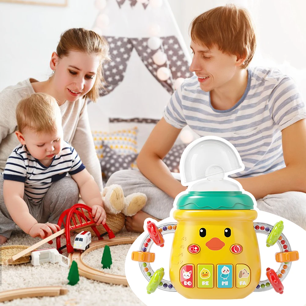 Baby flaschenform musikalische Leucht maschine bunte lustige Muster Spielzeug geschenk für Baby Kleinkind