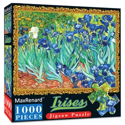 Maxrenard Jigsaw Puzzle 1000 Pieces for Adult Game Van Gogh Irises Artwork Environmentally Friendly Paper Christmas Gift Toy