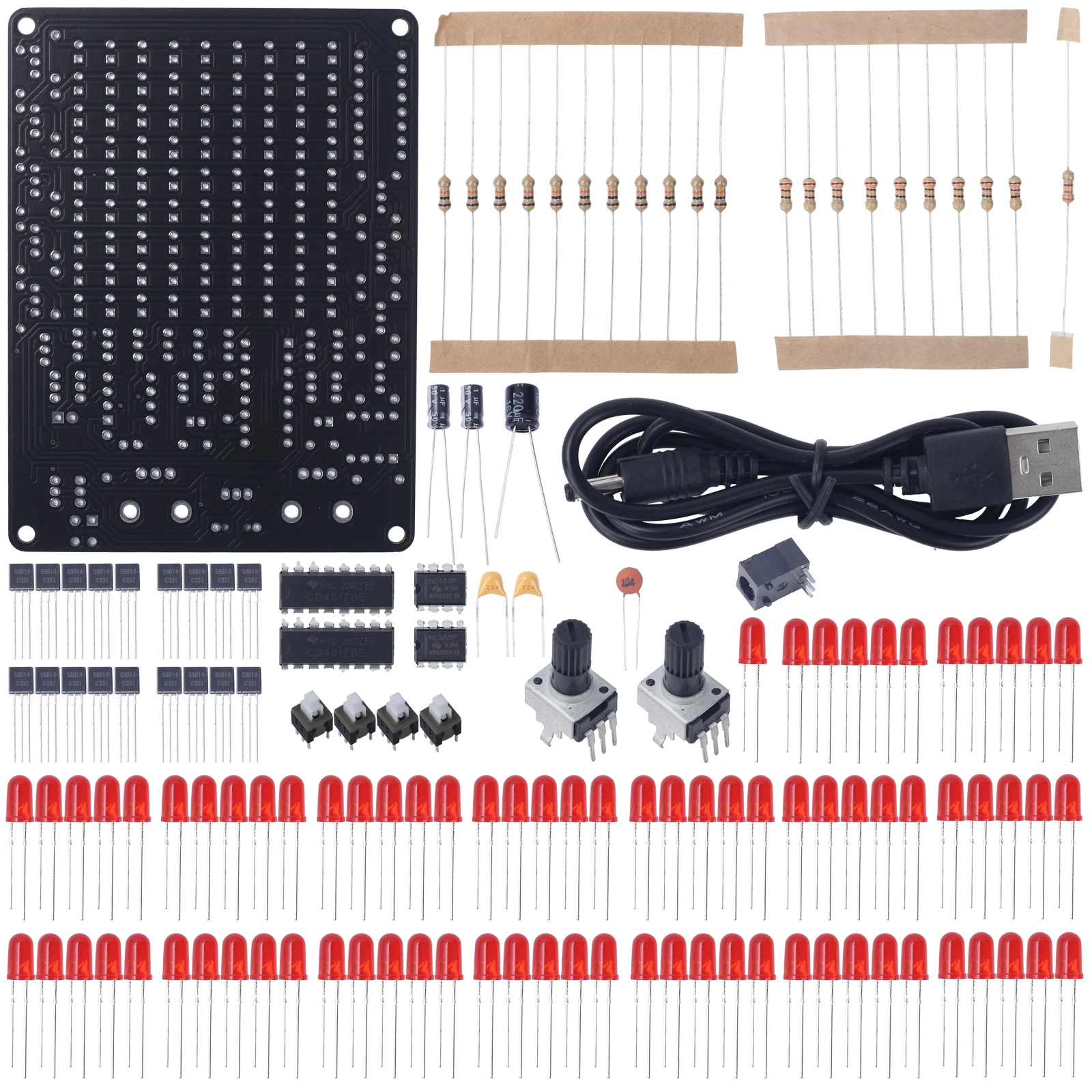 DIY LED Electronic Kit CHA-81 DC4.5-9V LED Tracking Light Game Soldering Project Practice Follow Spot USB/Battery Power Supply