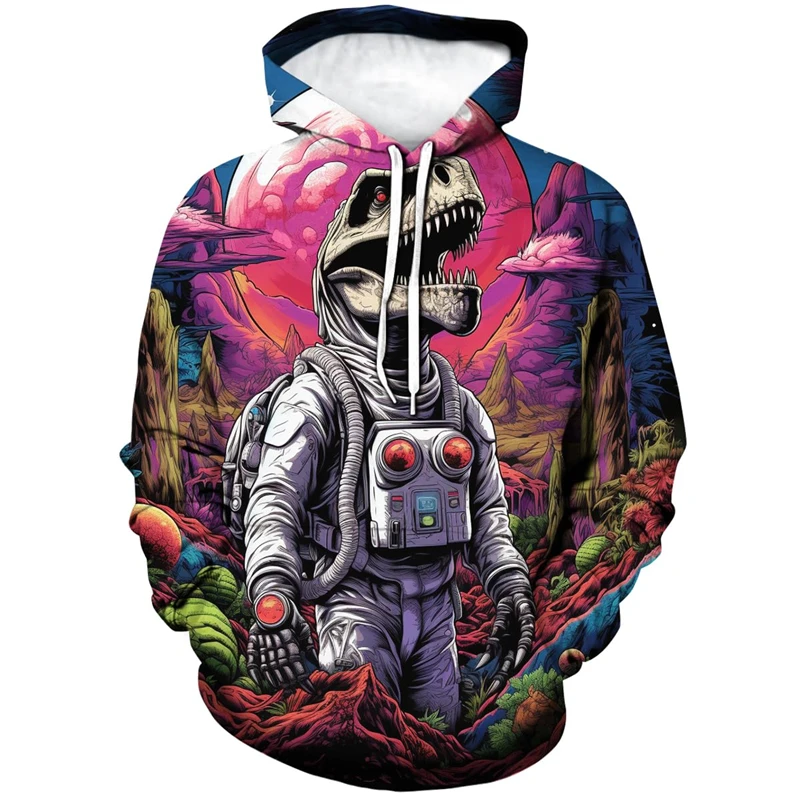 Psychedelic Mushrooms Astronaut 3D Printed Hoodies Punk Mashrooms Graphic Sweatshirts For Women Mens Clothing Pullovers Tops