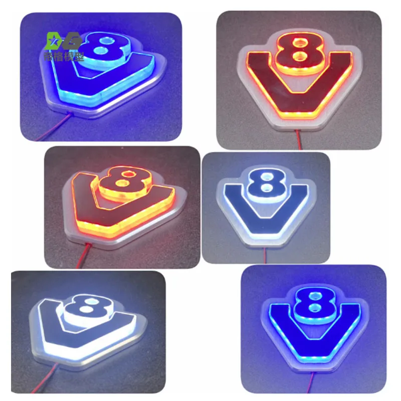 

RC 1/14 Backup Cab LED Light Box Metal V8 Logo DIY for Tamiya Truck Hydraulic Shock Absorber DIY Parts